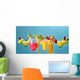 Diverse Cocktails Vor Blauem Wall Decal