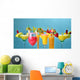 Diverse Cocktails Vor Blauem Wall Decal