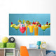Diverse Cocktails Vor Blauem Wall Decal
