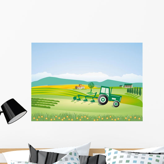 Farming With Tractor Wall Decal