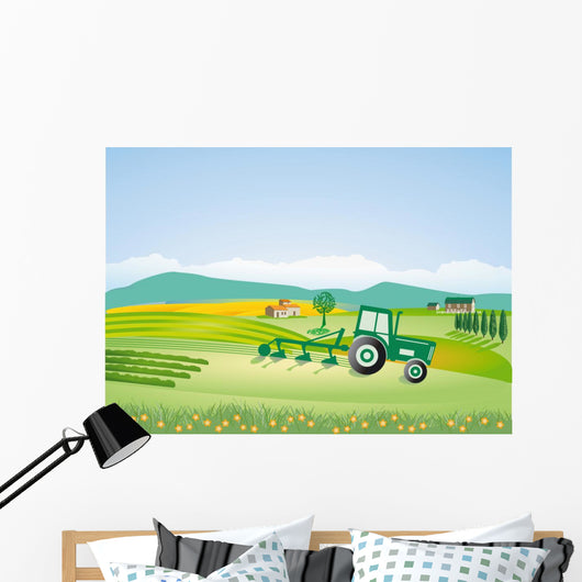 Farming With Tractor Wall Decal