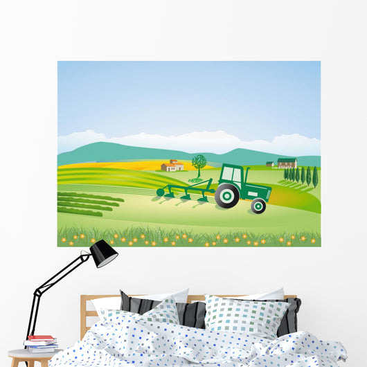 Farming With Tractor Wall Decal