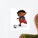 Dark-Skinned Boy Playing Soccer Wall Decal