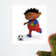 Dark-Skinned Boy Playing Soccer Wall Decal