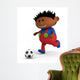 Dark-Skinned Boy Playing Soccer Wall Decal
