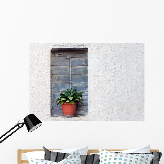 Plant Pot Old House Wall Decal