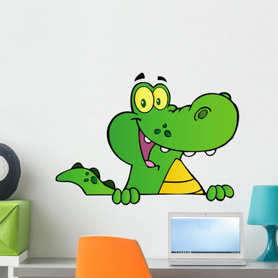 Alligator Or Crocodile Over Wall Decal shown on a wall