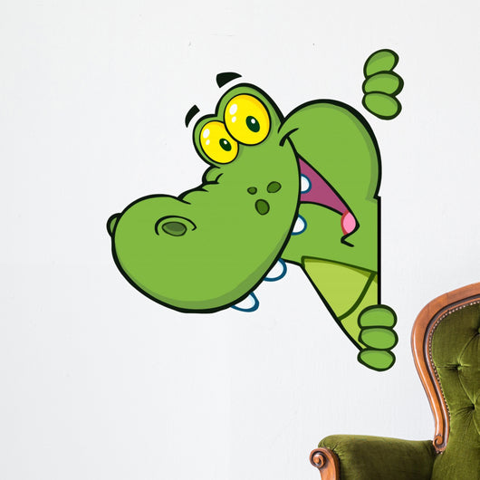 Happy Crocodile Looking Around Wall Decal