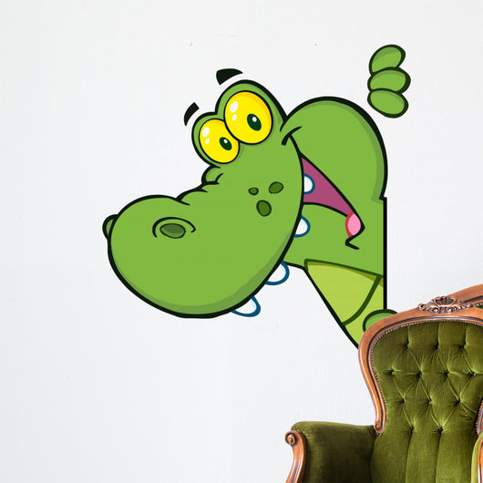 Happy Crocodile Looking Around Wall Decal