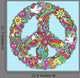 Psychedelic Peace Sign on Blue Line Background Wall Decal
