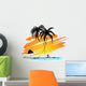 Sea Beach at Sunset Illustration Wall Decal