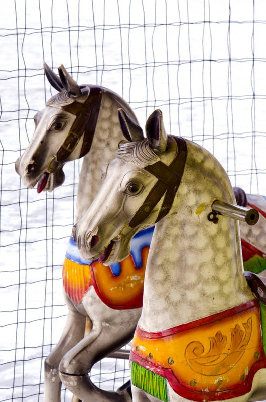 Two Carousel Horses Winter Wall Decal