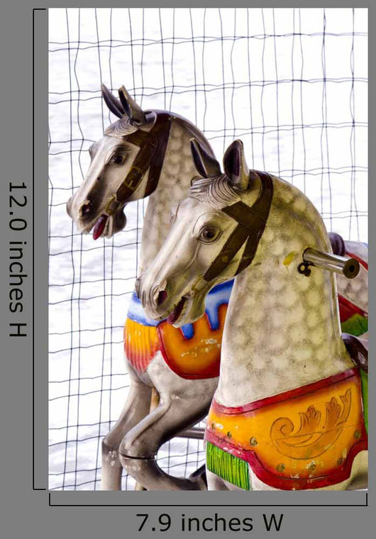 Two Carousel Horses Winter Wall Decal