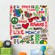 Peace And Love Seamless Wall Decal