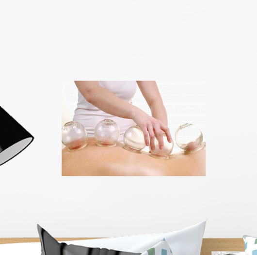 Woman Getting a Cupping Massage on Back Wall Decal