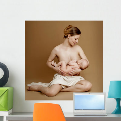 Breastfeeding Wall Decal shown on a wall