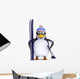 3D Penguin Famous Skier Wall Decal