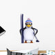 3D Penguin Famous Skier Wall Decal