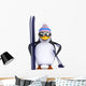 3D Penguin Famous Skier Wall Decal