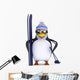 3D Penguin Famous Skier Wall Decal