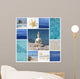 Buddha Collage Maritime Blue Wall Decal