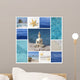 Buddha Collage Maritime Blue Wall Decal
