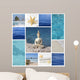 Buddha Collage Maritime Blue Wall Decal