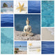 Buddha Collage Maritime Blue Wall Decal