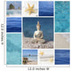 Buddha Collage Maritime Blue Wall Decal