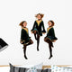 Irish Dancers Trio Performing Wall Decal
