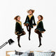 Irish Dancers Trio Performing Wall Decal