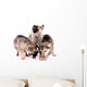 Feeding Wolf Dog Puppies Wall Decal
