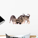 Three Wolf Dog Puppies Eating Treats Wall Decal