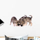 Three Wolf Dog Puppies Eating Treats Wall Decal