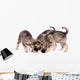 Three Wolf Dog Puppies Eating Treats Wall Decal