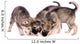 Three Wolf Dog Puppies Eating Treats Wall Decal