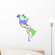 3D Color Map South Wall Decal