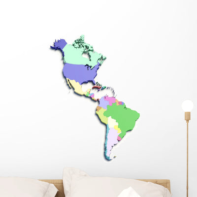 3D Color Map South Wall Decal shown on a wall