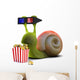 3D Snail Enjoys Popcorn Wall Decal