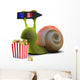 3D Snail Enjoys Popcorn Wall Decal