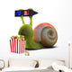 3D Snail Enjoys Popcorn Wall Decal