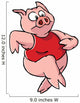Running Cartoon Pig Wall Decal