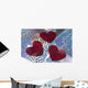 Red Hearts Glossy Paper Wall Decal