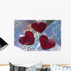 Red Hearts Glossy Paper Wall Decal