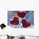 Red Hearts Glossy Paper Wall Decal