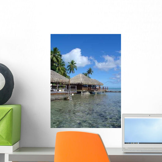 Over-Water Bungalows Wall Decal