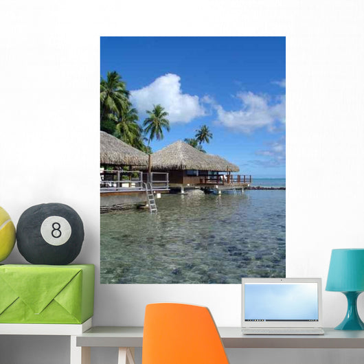 Over-Water Bungalows Wall Decal