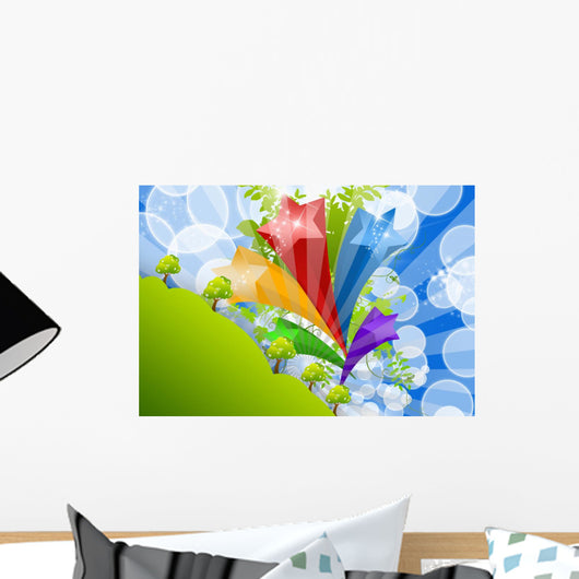 Grass With Blue Sky Wall Decal