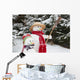 Snowman Funny Winter Scene Wall Decal