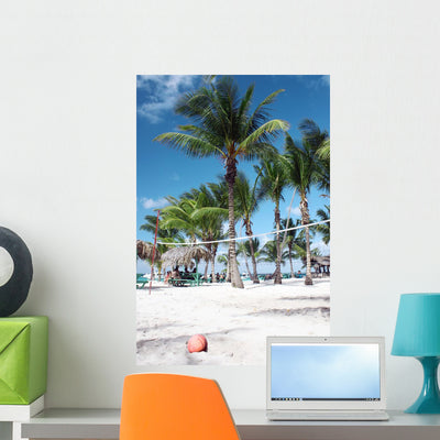 Beach Volley Wall Decal shown on a wall